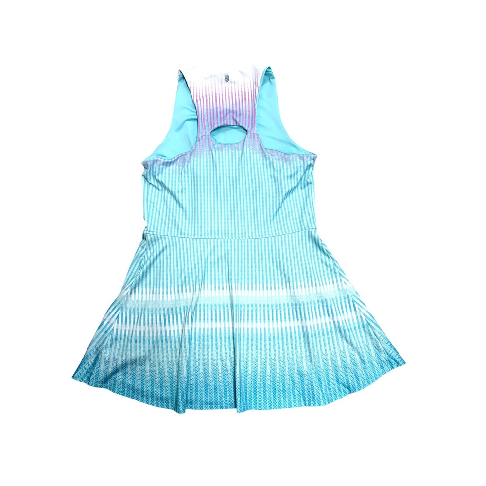 K-Swiss Stamina Women Teal Purple Ombre Striped Racerback Tennis Dress Medium - Picture 4 of 7